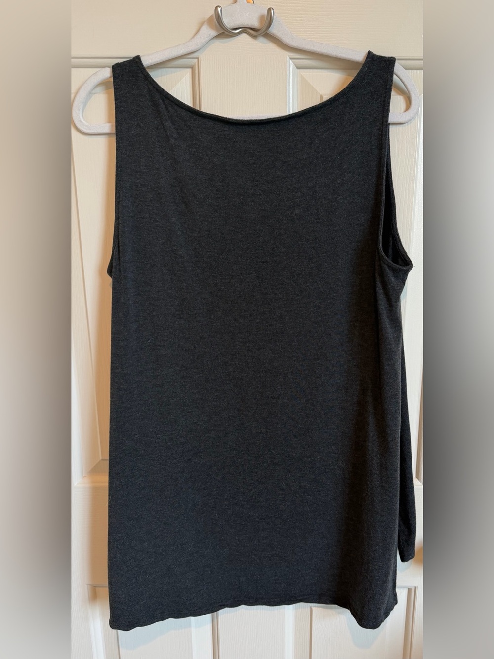 Eileen Fisher Gray Stretch Jersey Tunic Tank. Very GUC. Size L - Picture 2 of 4
